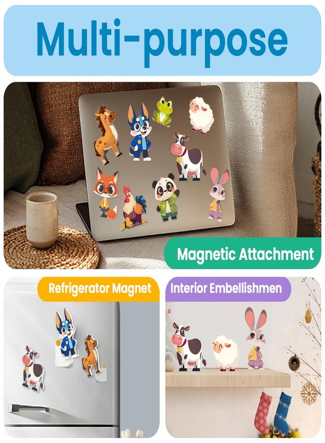 Oriate Farm Animals for Magnetic Tiles, 10pcs Farm Animal Toys Compatible with Magnet Tiles, Magnetic Animals Suitable for Magnet Tile, Educational Animal Magnets Blocks Accessory - Image 4